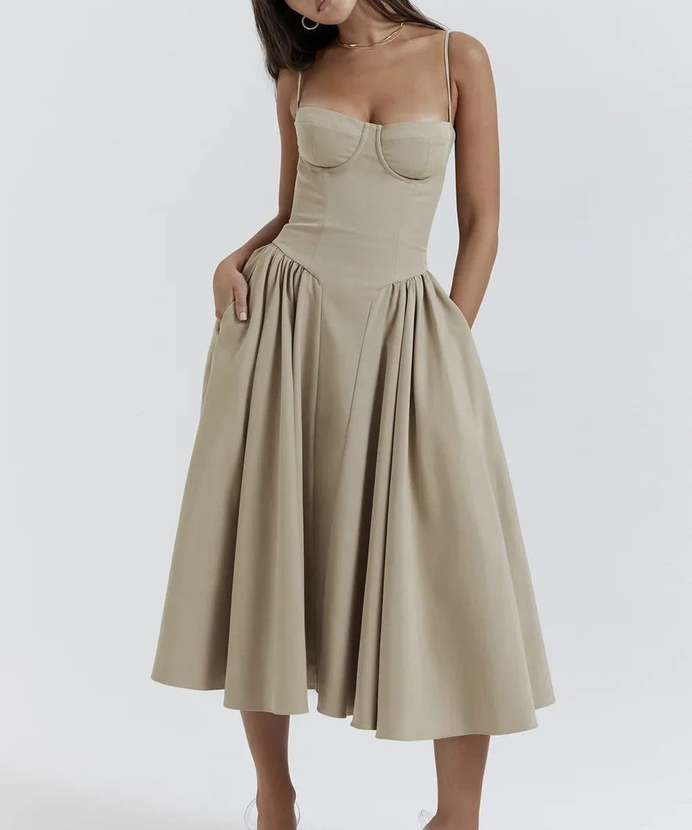 Gabriella Budapest | Ujjatlan midi hosszúságú bustier ruha
