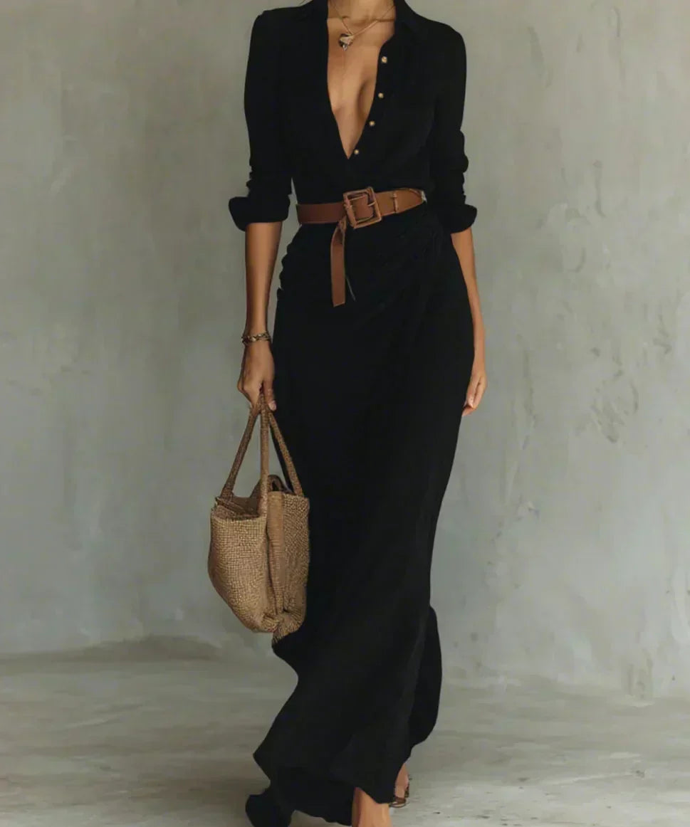 Camille™ | Hosszú Elegáns Ruha Virágmintával