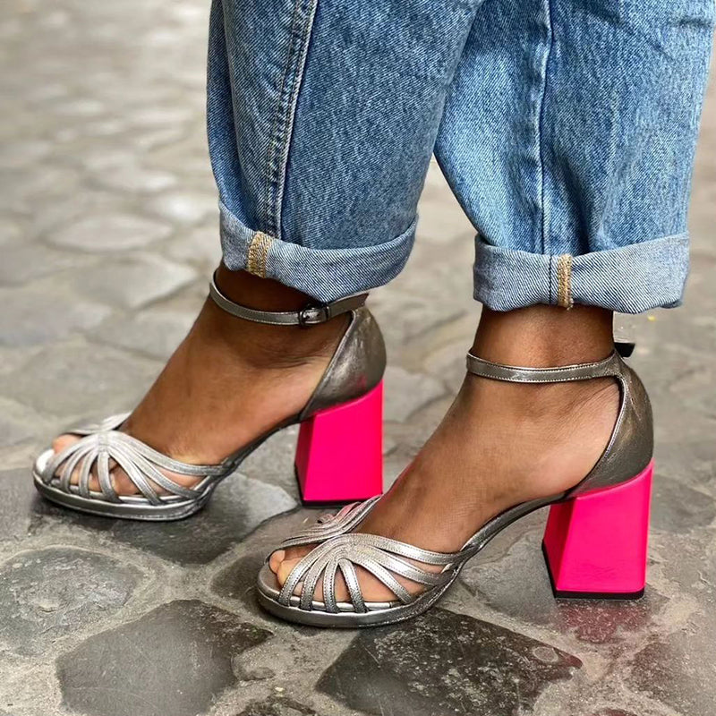 Serafina - Skina Sandaler med Blockklack