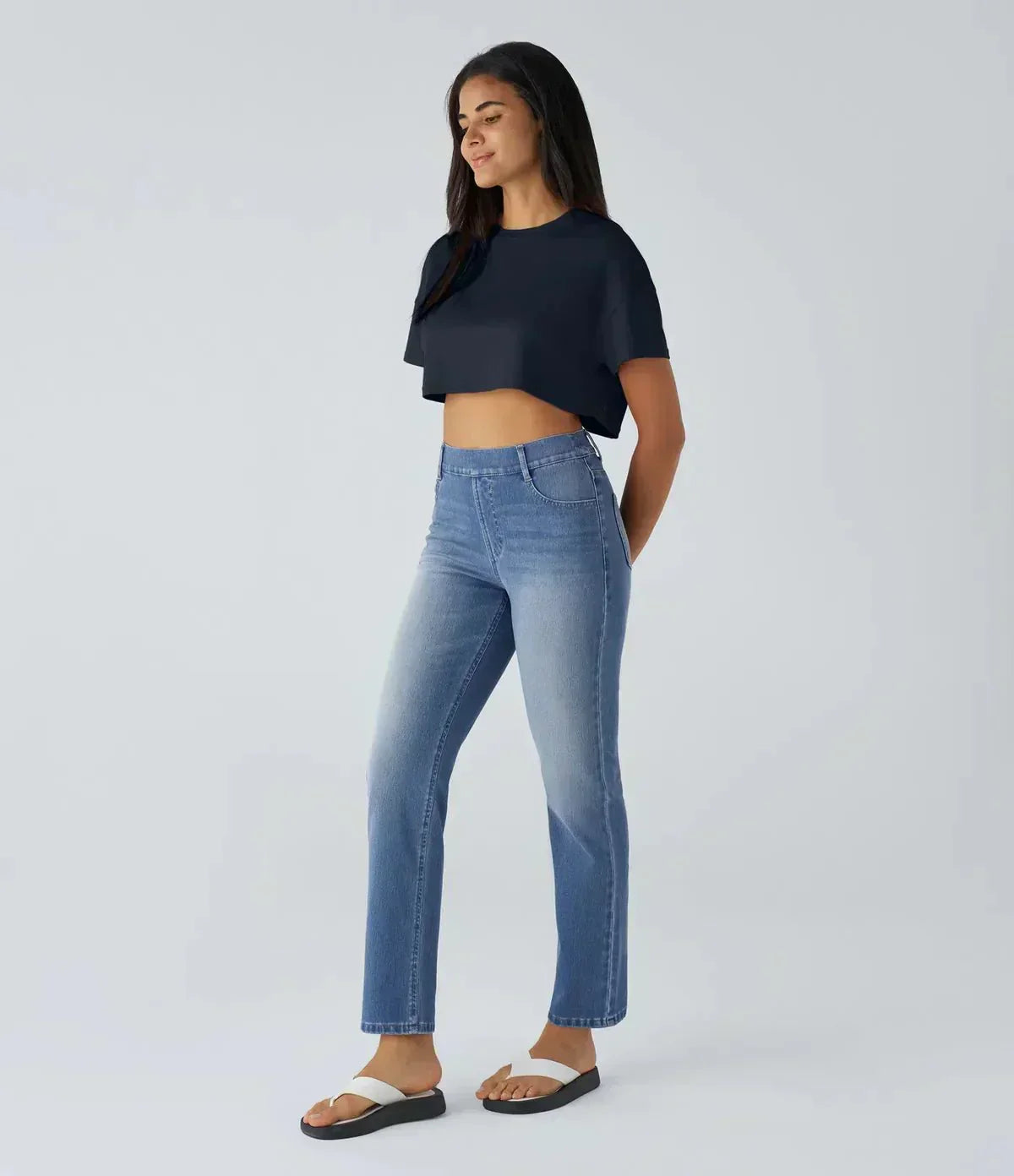 Karolína Elegant Pantaloni Elastici cu Talie Înaltă Confortabili